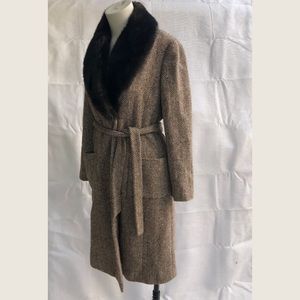 INC Wool Blend Coat with removable faux fur